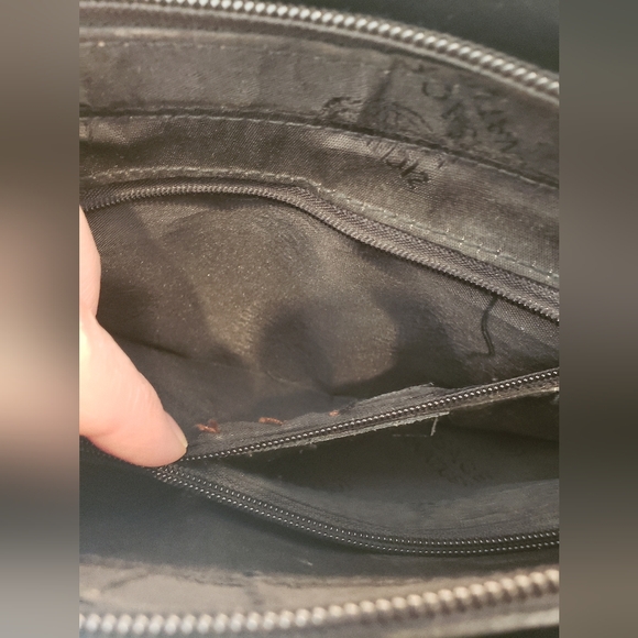 Classic Black Leather Long Strap Shoulder Bag with Silver Accents - Picture 7 of 12